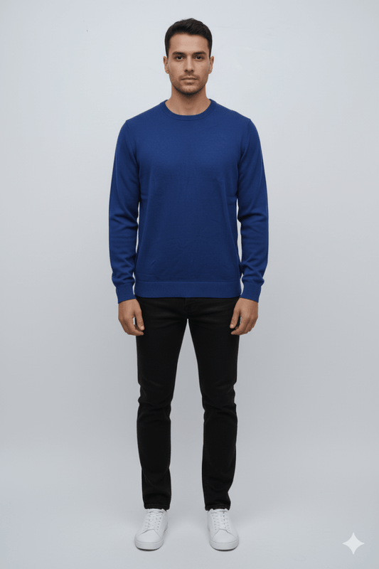 MENS BASIC BLUE SWEATER - Smgarment's