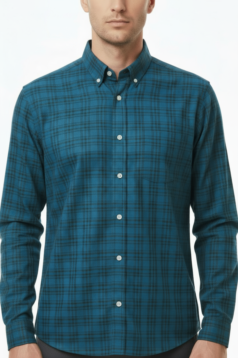 MENS Checked Poplin Regular Fit Shirt - Smgarment's