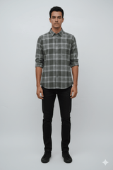 MENS CHECKERED FLANNEL SHIRT SLIM FIT - Smgarment's