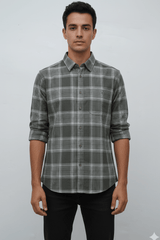 MENS CHECKERED FLANNEL SHIRT SLIM FIT - Smgarment's