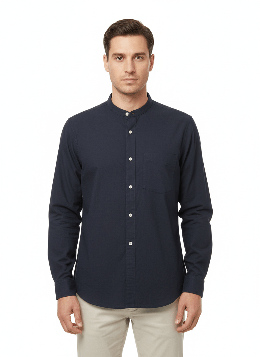 MENS PLAIN COTTON LINEN SHIRT REGULAR FIT - Smgarment's