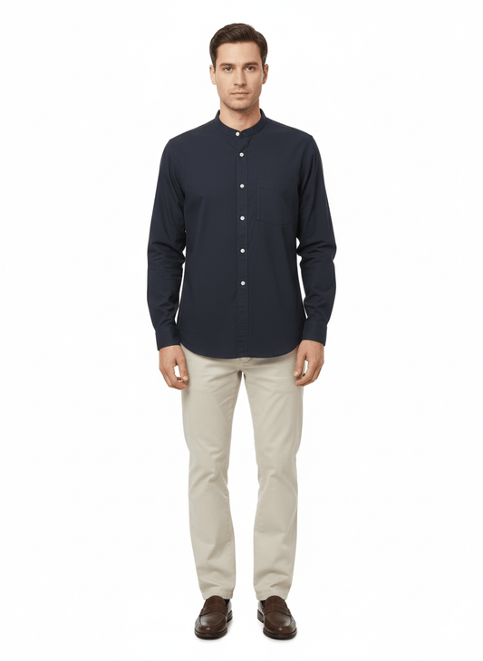 MENS PLAIN COTTON LINEN SHIRT REGULAR FIT - Smgarment's