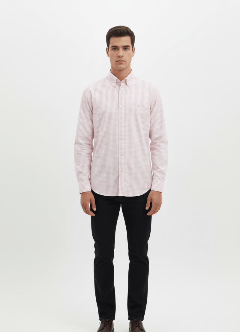 MENS SMALL CHECKERED SLIM FIT SHIRT - Smgarment's