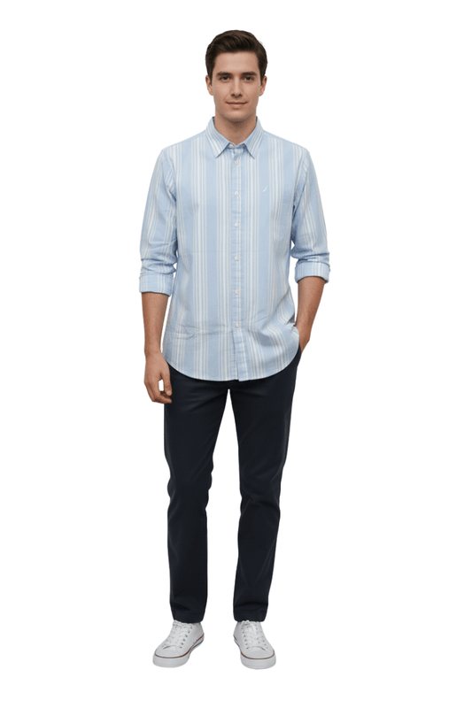 MENS STRIPED REGULAR FIT SHIRT - Smgarment's