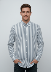 MENS STRIPED REGULAR FIT SHIRT - Smgarment's