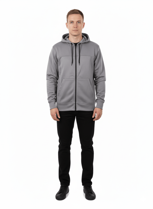 MENS Zip Up Hoodie Light Graphite - Smgarment's