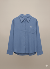 Mid - Blue Relaxed Linen Suit - Smgarment's