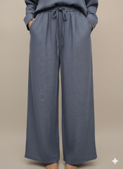 Mid - Blue Relaxed Linen Suit - Smgarment's