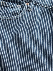 Mid Rise UltraSoft Denim Stripe Baggy Jeans - Smgarment's