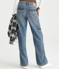 Mid - rise wide leg utility cargo jean - SMgarment's