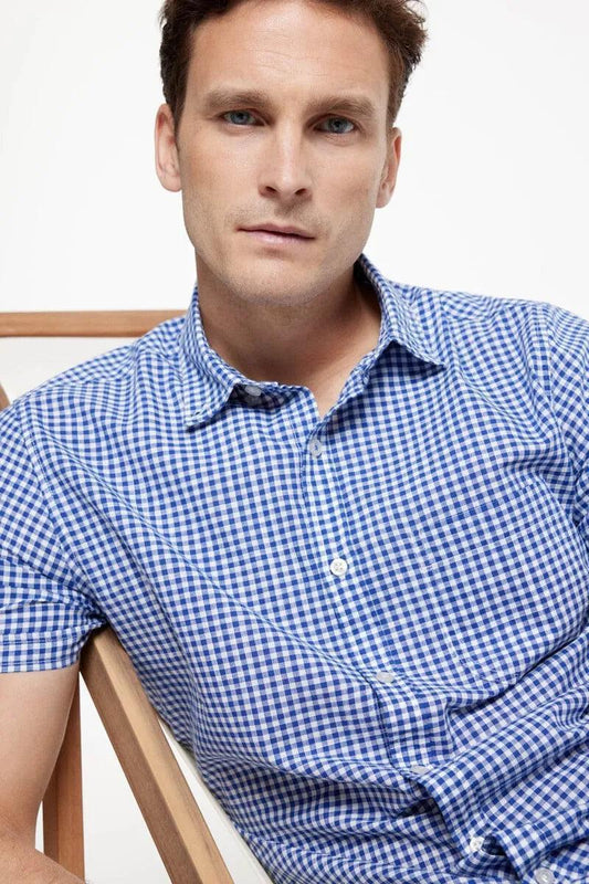 MILANO Check Slub Squares Shirt - SMgarment's