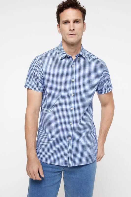 MILANO Check Slub Squares Shirt - SMgarment's