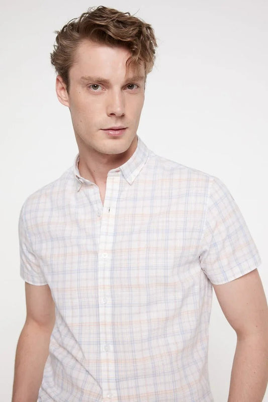 MILANO Slub Plaid Shirt - SMgarment's