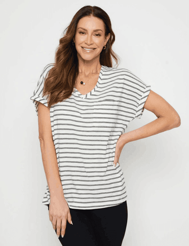 MILLERS EXTENDED SLEEVE STRIPE T - SHIRT - SMgarment's