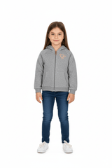 MINOTI KIDS GREY Zip - Up Hoodie with Heart Print - Smgarment's