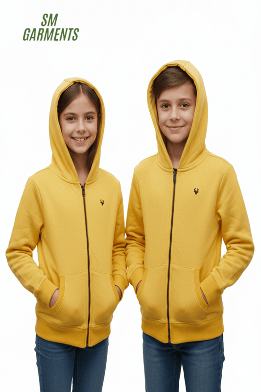 MINOTI Kids’ Mustard Yellow Zip - Up Hoodie - Smgarment's