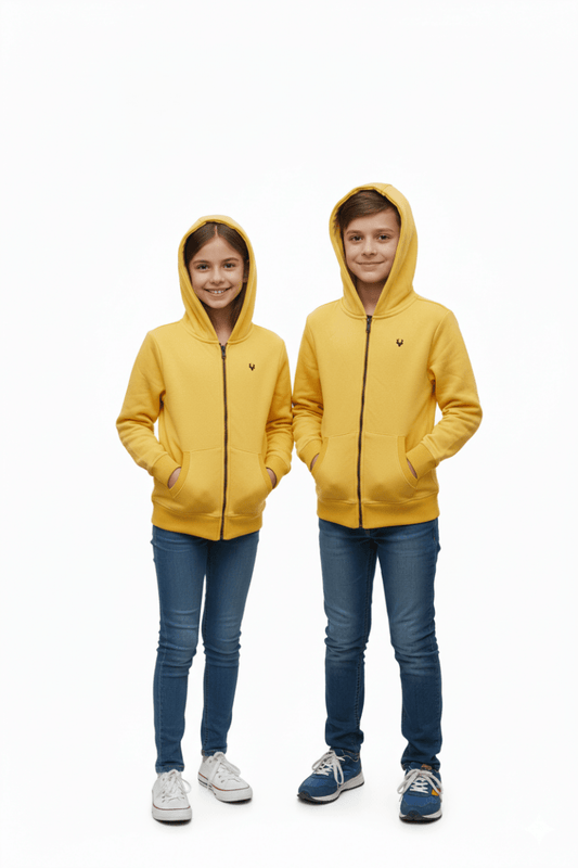 MINOTI Kids’ Mustard Yellow Zip - Up Hoodie - Smgarment's