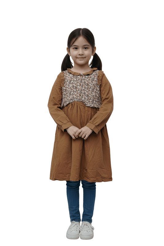 MLL GIRLS HALF PRINTED DRESS - Smgarment's