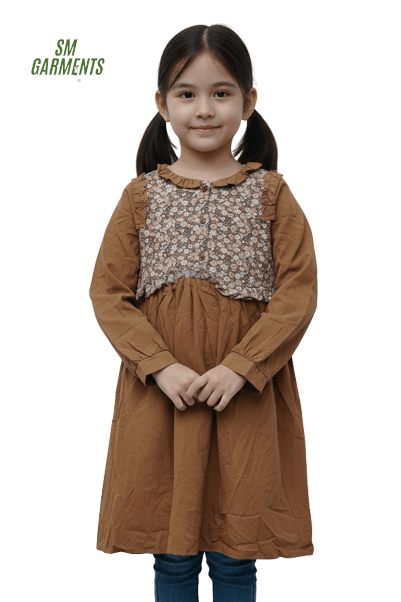 MLL GIRLS HALF PRINTED DRESS - Smgarment's