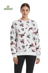 MNS WOMENS Elegant Floral Print Crewneck Sweatshirt - Smgarment's
