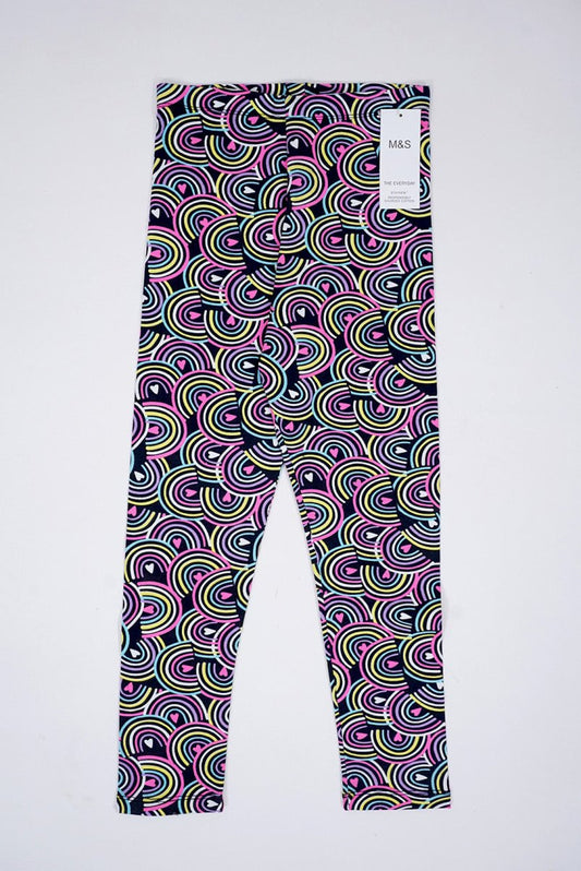 M&S Girls' Rainbow Hearts Leggings - Smgarment's