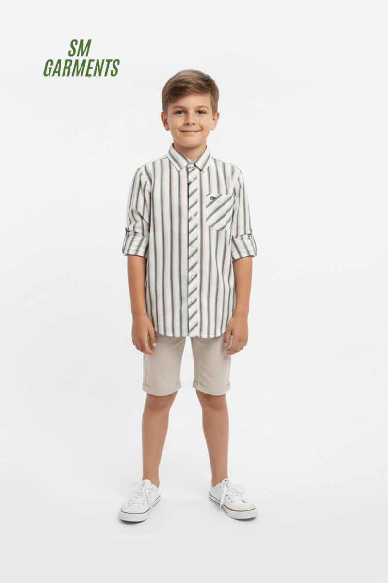 MY CHICCO MULTI STRIPE SHIRT WITH FRONT POCKET - Smgarment's