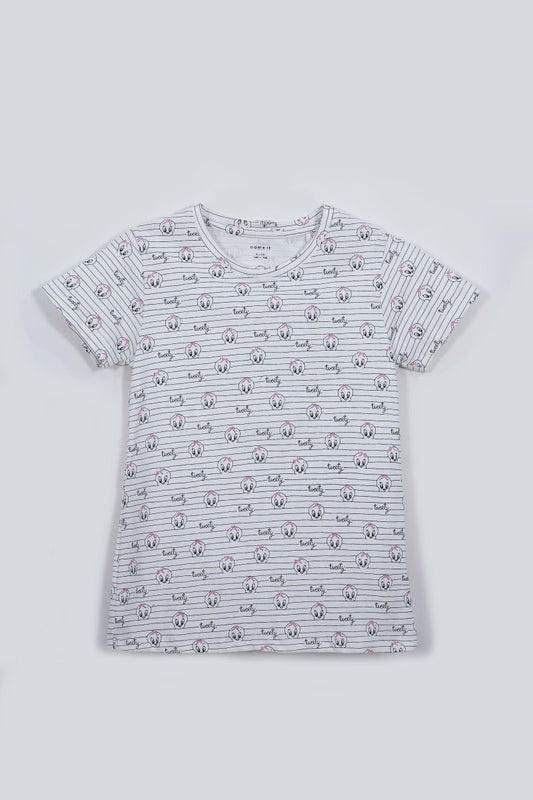 NAME IT Girls’ Tweety Stripe Print T-Shirt - Smgarment's