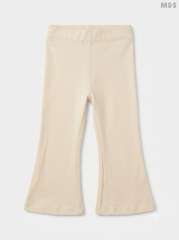 Girls' High-Waisted Flared Leggings (Beige)