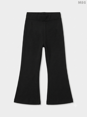 Girls' Cotton-Rich Flared Leggings (Black)