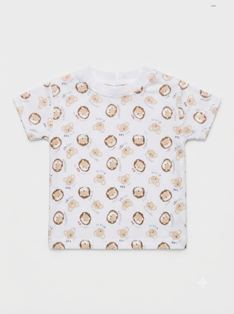 Baby White Hedgehog Print T-Shirt