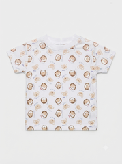 Baby White Hedgehog Print T-Shirt