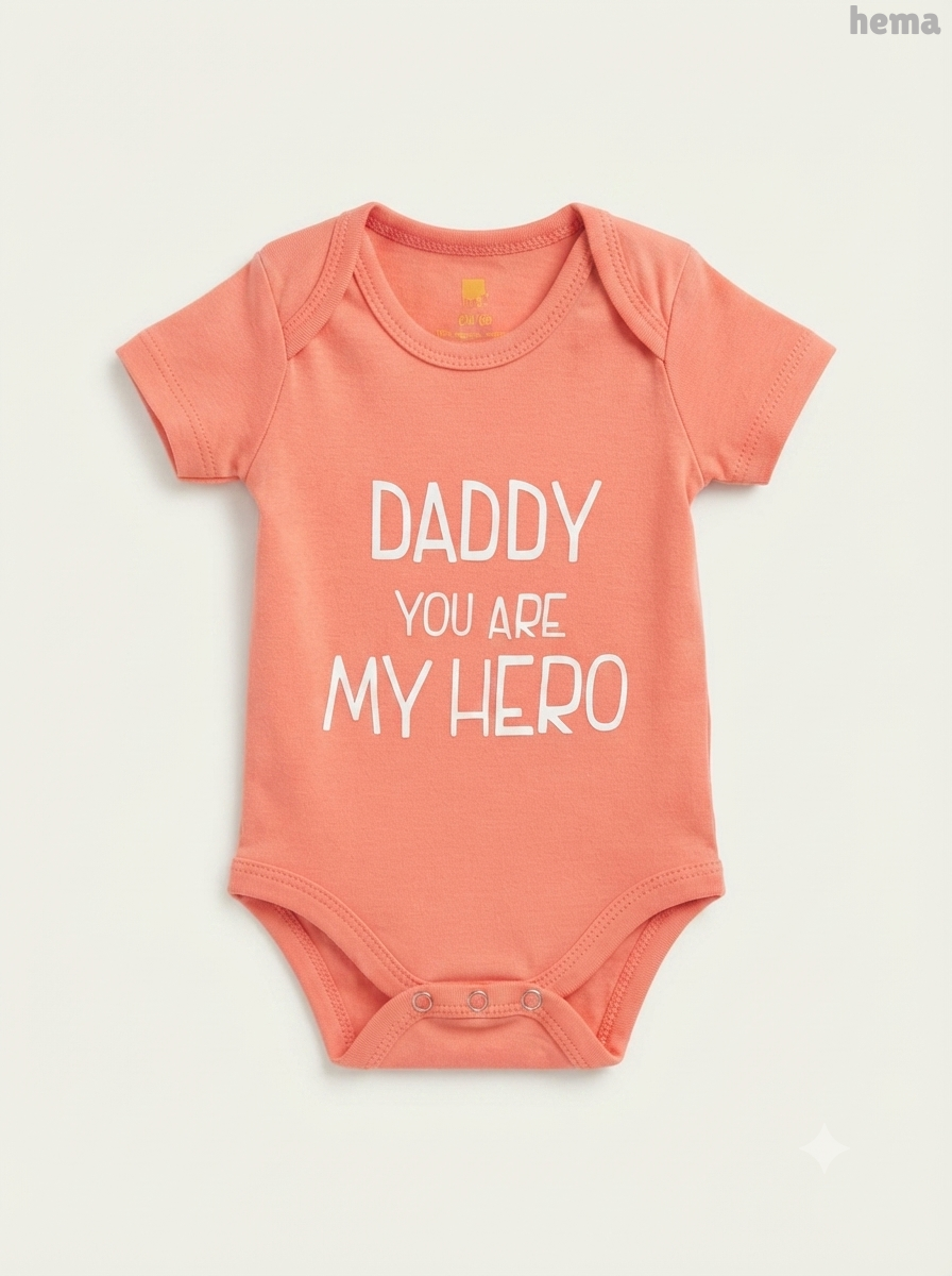Baby Coral "Daddy You Are My Hero" Graphic Bodysuit