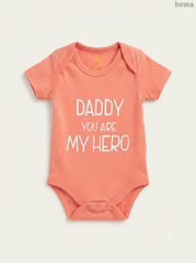 Baby Coral "Daddy You Are My Hero" Graphic Bodysuit
