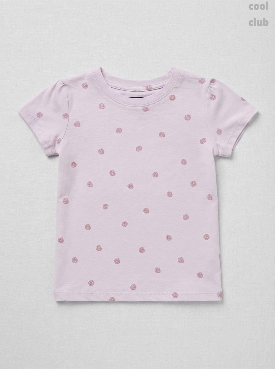 Girls' Light Purple Polka Dot Graphic T-Shirt