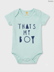 Baby Boys' Mint Green "That's My Boy" Graphic Bodysuit