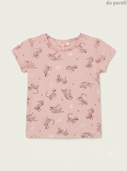 Girls' Dust Pink Cheetah Print Graphic T-Shirt