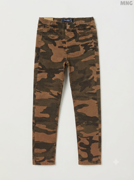 Boys' Brown Camouflage Stretch Jeggings / Trousers