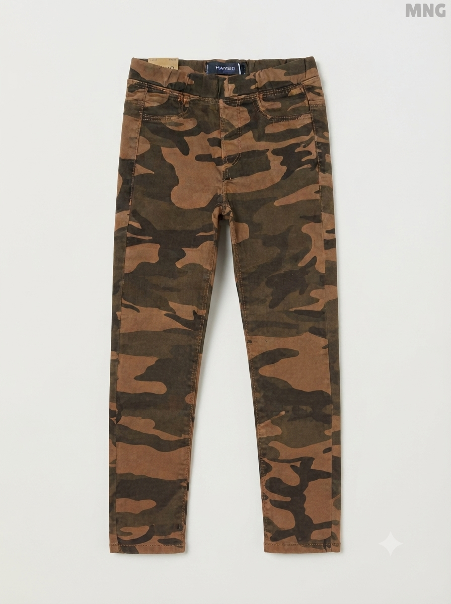 Boys' Brown Camouflage Stretch Jeggings / Trousers