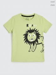 Boys' Light Lime Green Lion "ROARR" Graphic T-Shirt