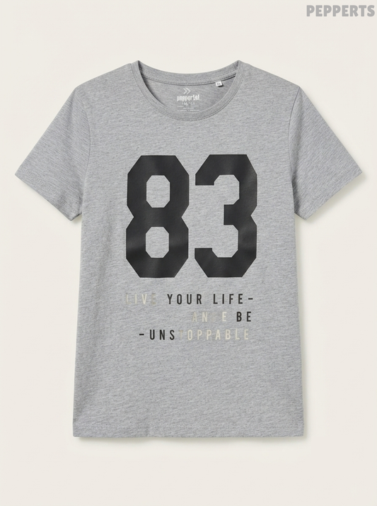 Boys' Grey Heather "83 Unstoppable" Graphic T-Shirt