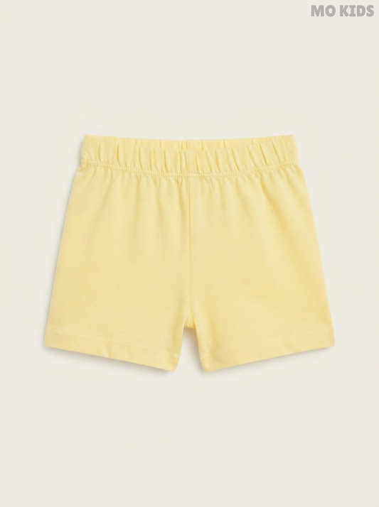 Girls' Pastel Yellow Jersey Cycling Shorts