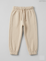 Lefties Kids' Beige Fleece-Lined Drawstring Jogger Pants