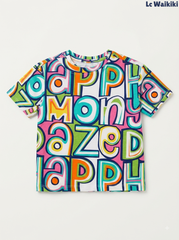 LC Waikiki Kids Colorful Typographic Print Short-Sleeve T-Shirt