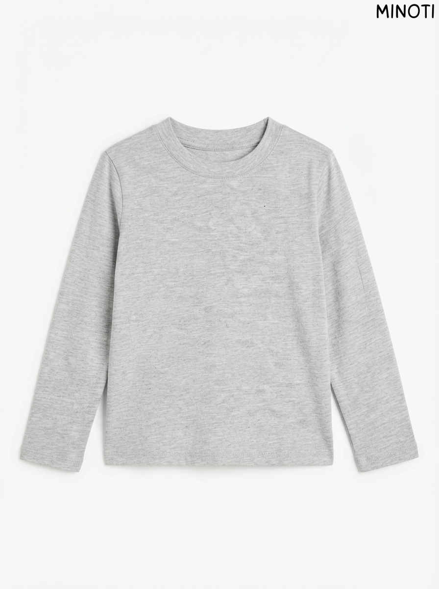 Imported Boy Light Gray Heather Long-Sleeve Basic T-Shirt