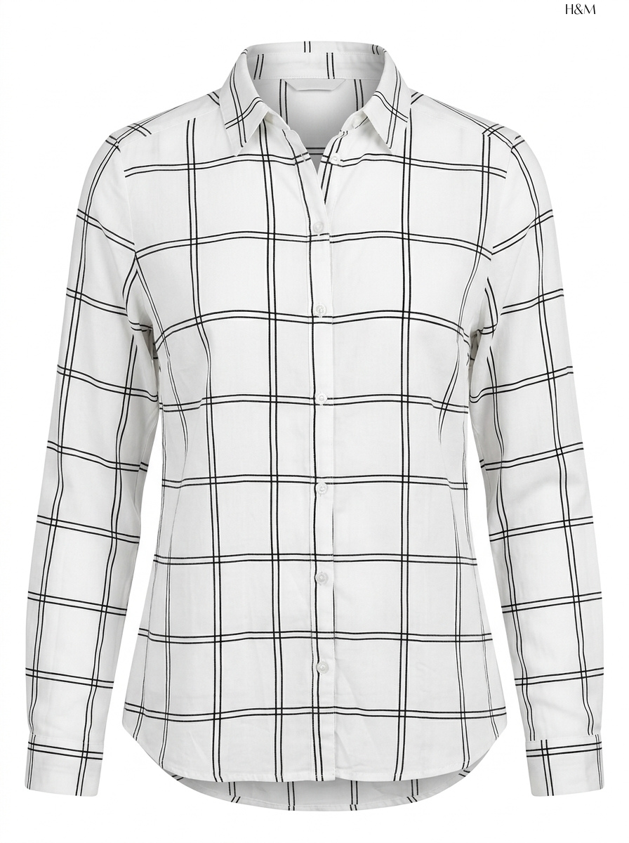 H&M Windowpane Check Long-Sleeve Shirt