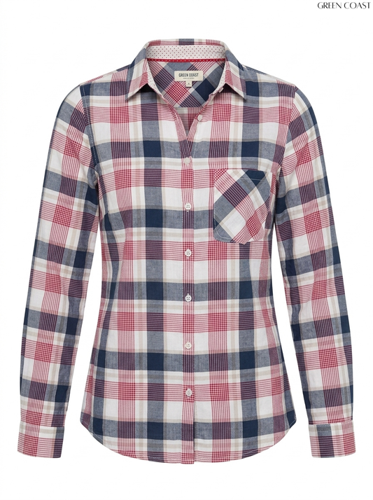 GREEN COAST Plaid Long-Sleeve Shirt