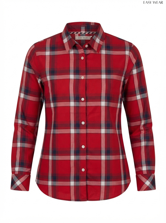 EASY WEAR Plaid Long-Sleeve Shirt