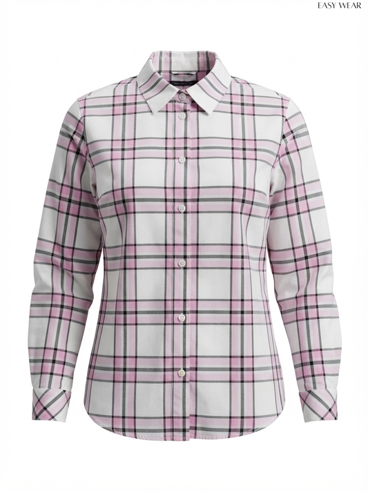 EASY WEAR Plaid Long-Sleeve Shirt