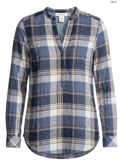 H&M Plaid Long-Sleeve Tunic Shirt