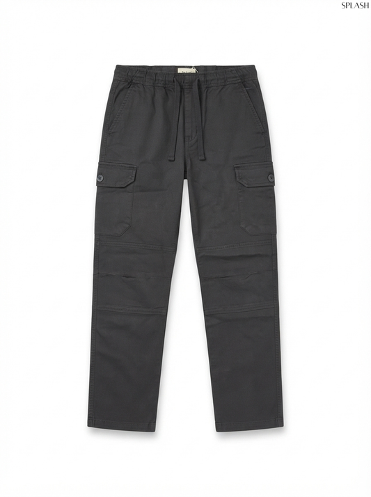 Men's Casual Black Utility Cargo Trousers